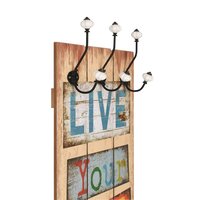 Wandkapstok met 6 haken LIVE LIFE 120x40 cm  3