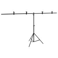 Achtergrondstandaard T-vormig 201x60x(70-200) cm zwart 2