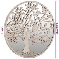 Tuinspiegel rond 60x2,5 cm ijzer zandkleurig 6