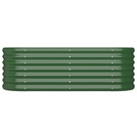 Plantenbak 114x40x36 cm gepoedercoat staal groen 3