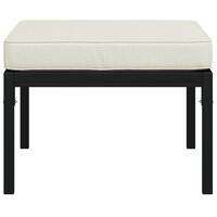 Tuinvoetenbanken met zandkleur kussens 2 st 60x60x35 cm staal 4