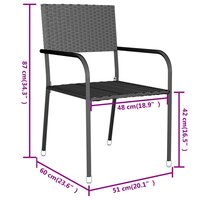 3-delige Tuinset poly rattan zwart 8