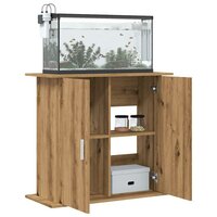 Aquariumstandaard 81x36x73cm bewerkt hout artisanaal eikenkleur 3