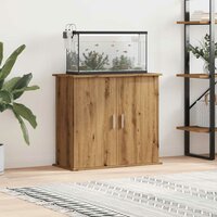 Aquariumstandaard 81x36x73cm bewerkt hout artisanaal eikenkleur 3