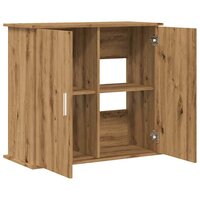 Aquariumstandaard 81x36x73cm bewerkt hout artisanaal eikenkleur 7