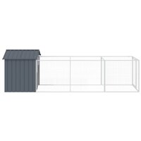 Hondenhok met dak 117x405x123 cm gegalvaniseerd staal antraciet 4