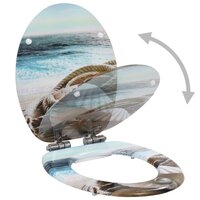 Toiletbrillen 2 st met soft-close deksels MDF mosselontwerp 3