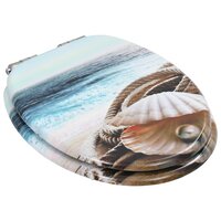 Toiletbrillen 2 st met soft-close deksels MDF mosselontwerp 4