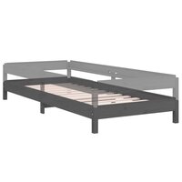 Bed stapelbaar 75x190 cm massief grenenhout grijs 6