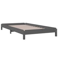 Bed stapelbaar 75x190 cm massief grenenhout grijs 7