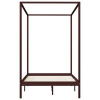 Hemelbedframe massief grenenhout donkerbruin 120x200 cm 4