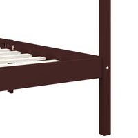 Hemelbedframe massief grenenhout donkerbruin 120x200 cm 6