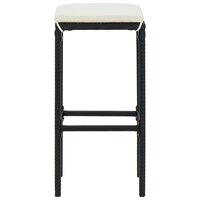 7-delige Tuinbarset met kussens poly rattan zwart 6