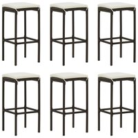 7-delige Tuinbarset met kussens poly rattan bruin 3