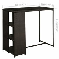 5-delige Tuinbarset met kussens poly rattan bruin 7