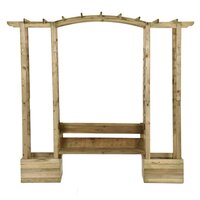 Pergola met bank en plantenbakken ge&iuml;mpregneerd grenenhout 3