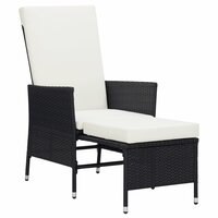 2-delige Loungeset met kussens poly rattan zwart 3
