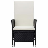 2-delige Loungeset met kussens poly rattan zwart 4