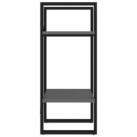 Boekenkast met 2 schappen 40x30x70 cm bewerkt hout grijs 6