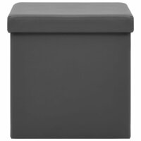 Opbergkrukken inklapbaar 2 st PVC grijs 4