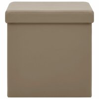 Opbergkrukken inklapbaar 2 st PVC cappuccinokleurig 4