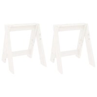 Krukken 2 st 40x40x45 cm massief grenenhout wit 2