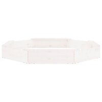 Zandbak met bankjes achthoekig massief grenenhout wit 5