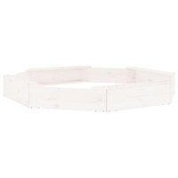 Zandbak met bankjes achthoekig massief grenenhout wit 6