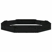 Zandbak met bankjes achthoekig massief grenenhout zwart 4