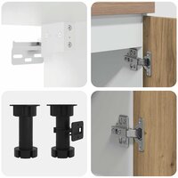 4-delige Keukenkastenset bewerkt hout artisanaal eikenkleurig 6