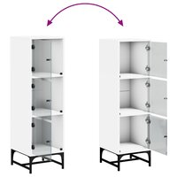 Hoge kast met glazen deuren 35x37x120 cm wit 9