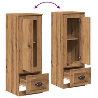 Hoge kast 36x35,5x103,5 cm bewerkt hout artisanaal eikenkleurig 8
