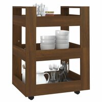 Keukentrolley 60x45x80 cm bewerkt hout bruin eikenkleur 4