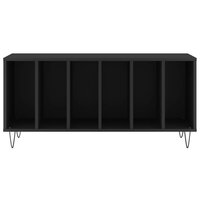 Platenkast 100x38x48 cm bewerkt hout zwart 4