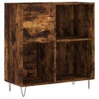 Platenkast 84,5x38x89 cm bewerkt hout gerookt eikenkleurig 2