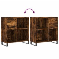 Platenkast 84,5x38x89 cm bewerkt hout gerookt eikenkleurig 7