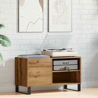 Platenkast 84,5x38x48 cm bewerkt hout artisanaal eikenkleur 3