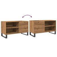 Platenkast 84,5x38x48 cm bewerkt hout artisanaal eikenkleur 7