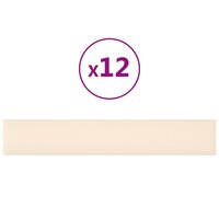 Wandpanelen 12 st 1,62 m&sup2; 90x15 cm fluweel cr&egrave;mekleurig 2