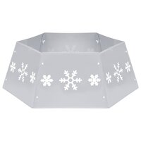 Kerstboomrok &Oslash;68x25 cm zilverkleurig en wit 2