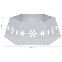 Kerstboomrok &Oslash;68x25 cm zilverkleurig en wit 7