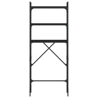 Wasmachinerek 67x25x163 cm bewerkt hout zwart 6