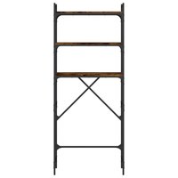 Wasmachinerek 67x25x163 cm bewerkt hout gerookt eikenkleurig 6