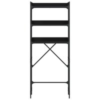 Wasmachinekast 67x25x163 cm bewerkt hout zwart 6