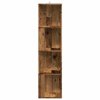 Hoekkast 33x33x132 cm bewerkt hout oud houtkleurig 3