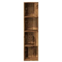 Hoekkast 33x33x132 cm bewerkt hout oud houtkleurig 4
