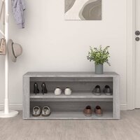 Schoenenrek 100x35x45 cm bewerkt hout grijs sonoma eikenkleur 3