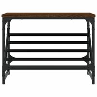 Schoenenrek 60x30x45 cm bewerkt hout bruin eikenkleur 4