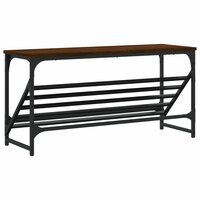 Schoenenrek 90x30x45 cm bewerkt hout bruin eikenkleur 6