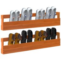 Schoenenrekken 2 st 110x8,5x23,5 cm massief grenenhout wasbruin 4